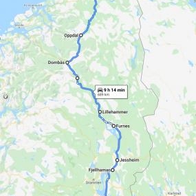 NAUJIENA! Nemokamo pristatymo maršruto Šiaurinėje Norvegijoje žemėlapis (1 kartas per mėnesį)