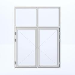 4 deler vindu med 2 rams sidehengslet på bunnen og 2 fast på toppen 