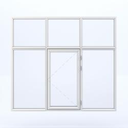 6 parts window with one side hinged in the middle