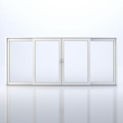 PVC HS type double sliding door with four parts ( min width 3600 mm )