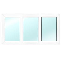 Fasta PVC-fönster med två partitioner