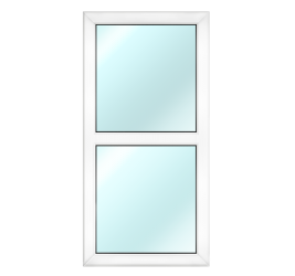 Fasta PVC-fönster med 1 vågrät partition