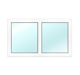 PVC fast fönster med 1 vertikal partition