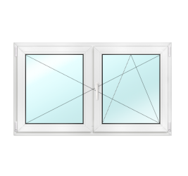PVC-fönster med 2 öppningsdelar (nödutgång)